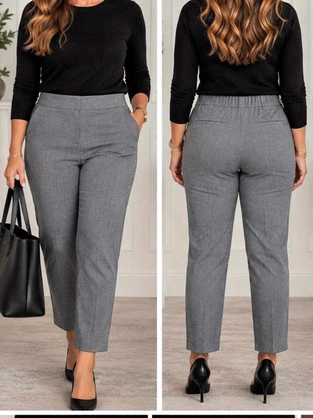 Banana Republic Hayden Pant Straight Leg pull-on Pants in Gray Size 12